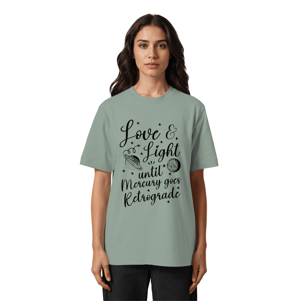 Love & Light - Heavy Oversized Organic Unisex Shirt - SoulGlow - Astrologie, Bio - Baumwolle, Heavy Oversized Organic Shirt