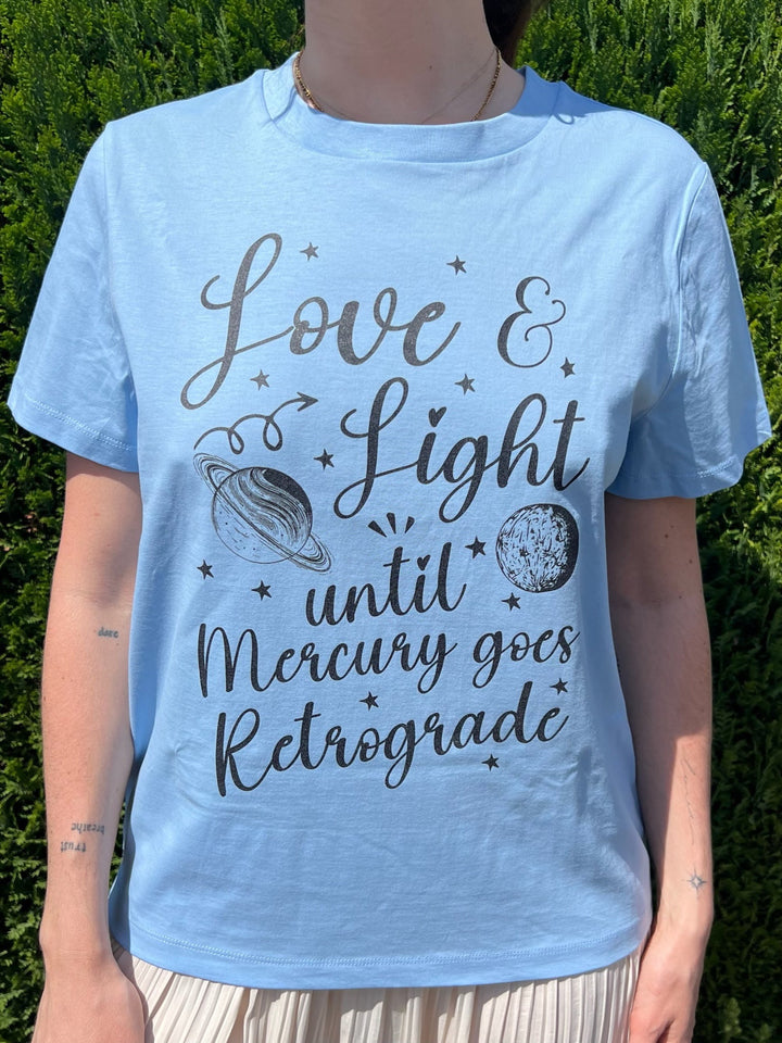 Love & Light - Mercury - Ladies Organic Shirt - SoulGlow - Astrologie, Bio - Baumwolle, Englisch