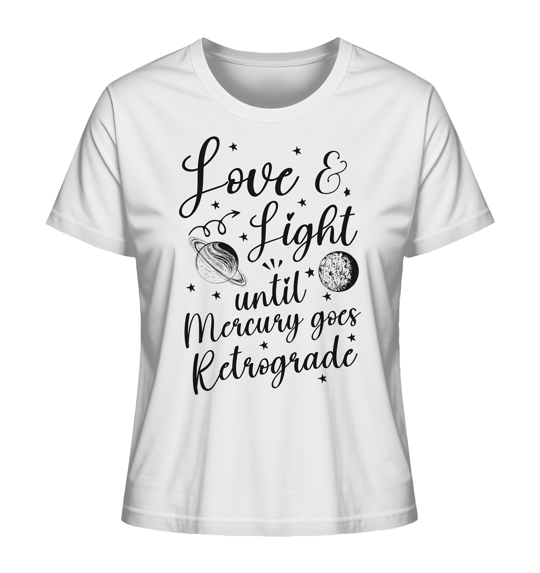 Love & Light - Mercury - Ladies Organic Shirt - SoulGlow - Astrologie, Bio - Baumwolle, Englisch