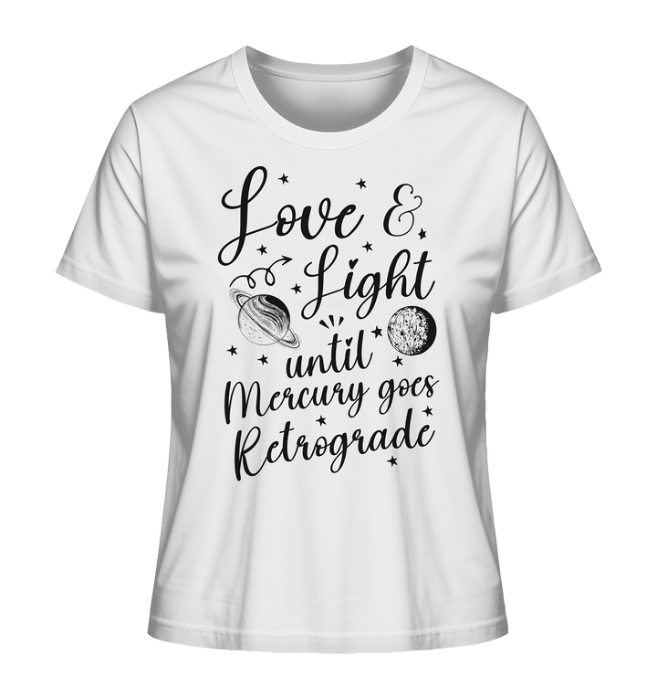 Love & Light - Mercury - Ladies Organic Shirt - SoulGlow - Astrologie, Bio - Baumwolle, Englisch