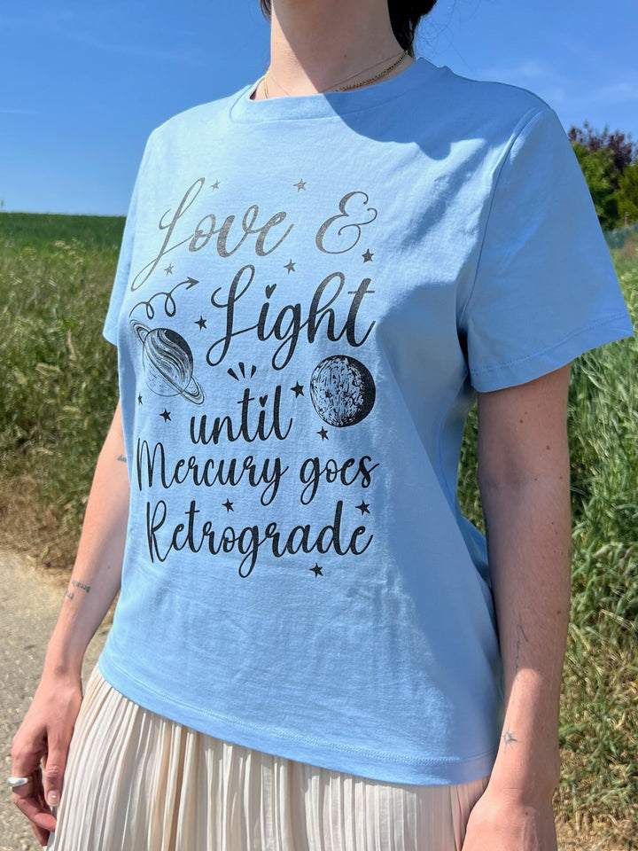 Love & Light - Mercury - Ladies Organic Shirt - SoulGlow - Astrologie, Bio - Baumwolle, Englisch
