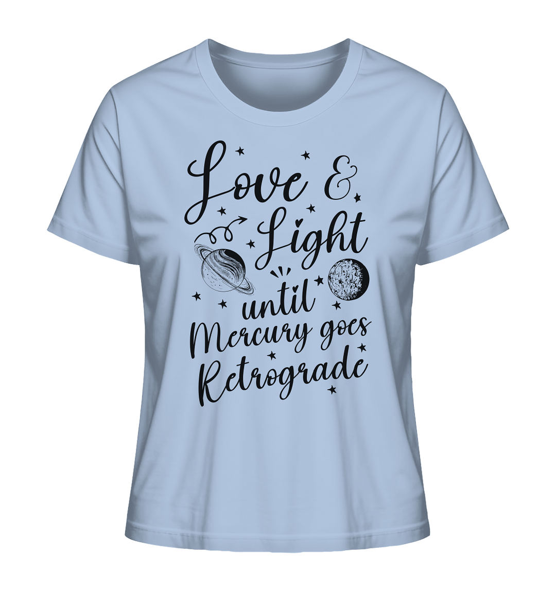 Love & Light - Mercury - Ladies Organic Shirt - SoulGlow - Astrologie, Bio - Baumwolle, Englisch