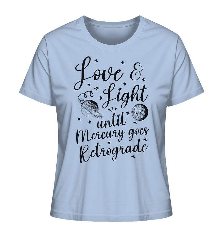 Love & Light - Mercury - Ladies Organic Shirt - SoulGlow - Astrologie, Bio - Baumwolle, Englisch