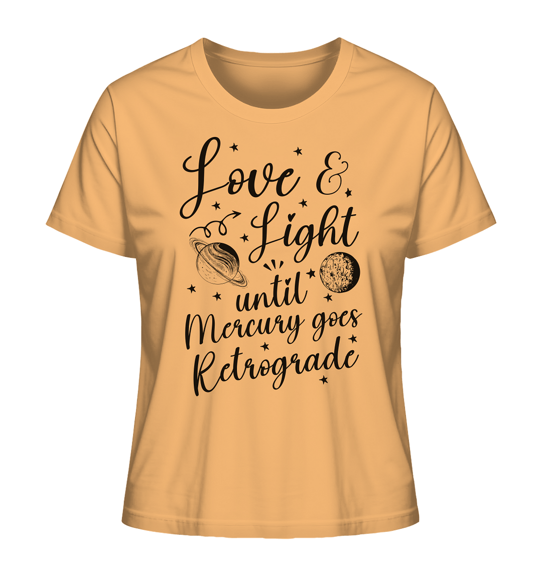 Love & Light - Mercury - Ladies Organic Shirt - SoulGlow - Astrologie, Bio - Baumwolle, Englisch