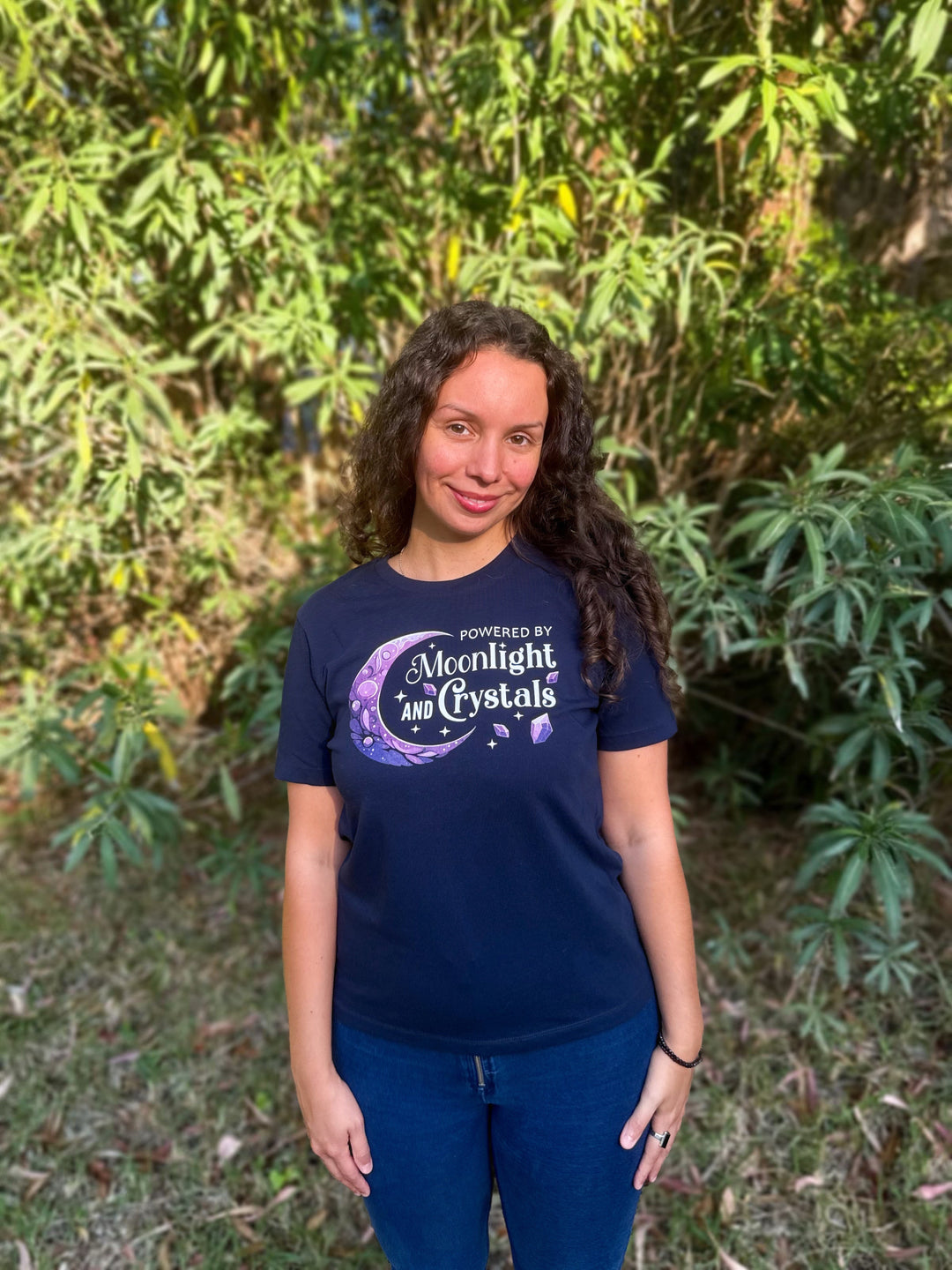 Moonlight and Crystals - Fitted Ladies Organic Shirt - SoulGlow - Englisch, Fitted Ladies Organic Shirt, Kleidung