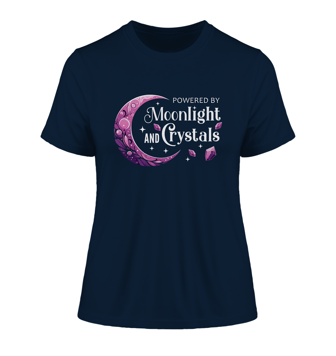 Moonlight and Crystals - Fitted Ladies Organic Shirt - SoulGlow - Englisch, Fitted Ladies Organic Shirt, Kleidung