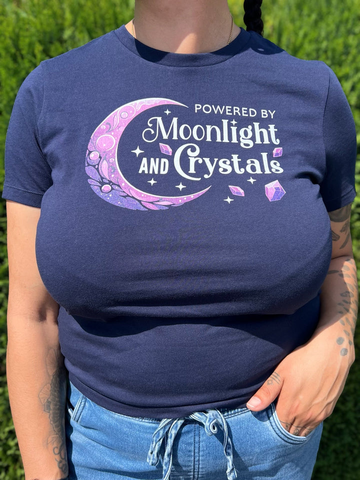 Moonlight and Crystals - Fitted Ladies Organic Shirt - SoulGlow - Englisch, Fitted Ladies Organic Shirt, Kleidung