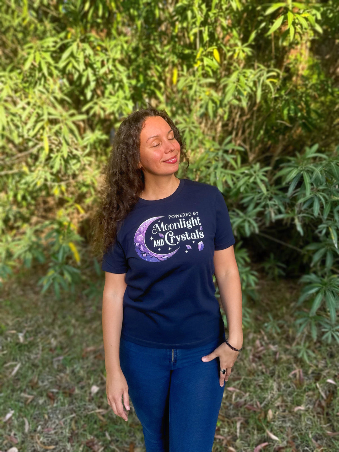 Moonlight and Crystals - Fitted Ladies Organic Shirt - SoulGlow - Englisch, Fitted Ladies Organic Shirt, Kleidung