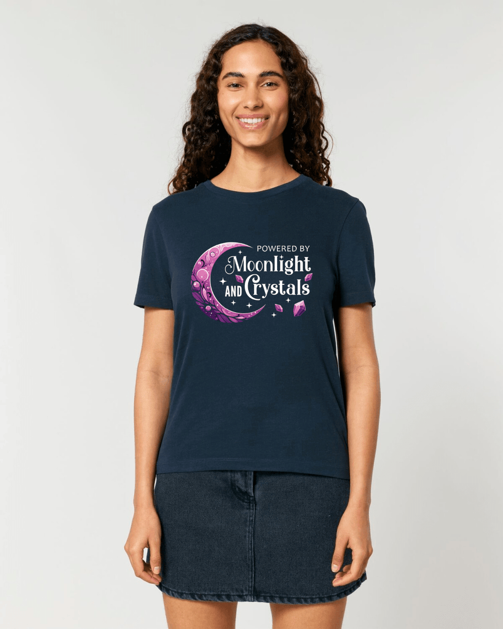 Moonlight and Crystals - Fitted Ladies Organic Shirt - SoulGlow - Englisch, Fitted Ladies Organic Shirt, Kleidung