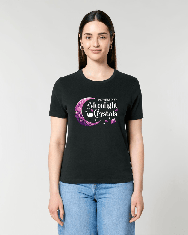 Moonlight and Crystals - Fitted Ladies Organic Shirt - SoulGlow - Englisch, Fitted Ladies Organic Shirt, Kleidung