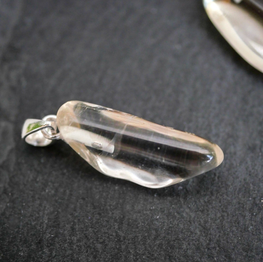 Natur Citrin Anhänger - SoulGlow - Anhänger, Anhänger mit Öse, Baumwollband