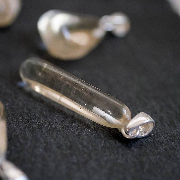 Natur Citrin Anhänger - SoulGlow - Anhänger, Anhänger mit Öse, Baumwollband