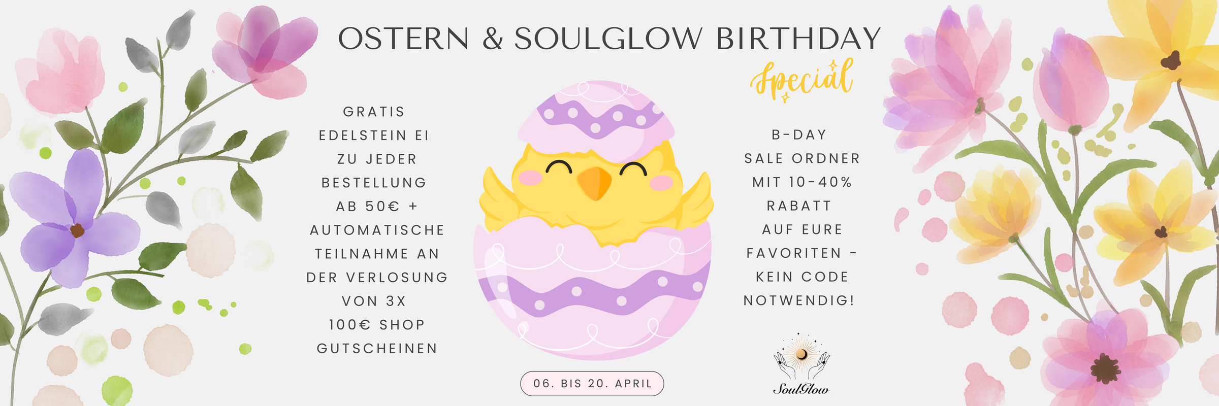 Ostern & SoulGlow Birthday Special Banner