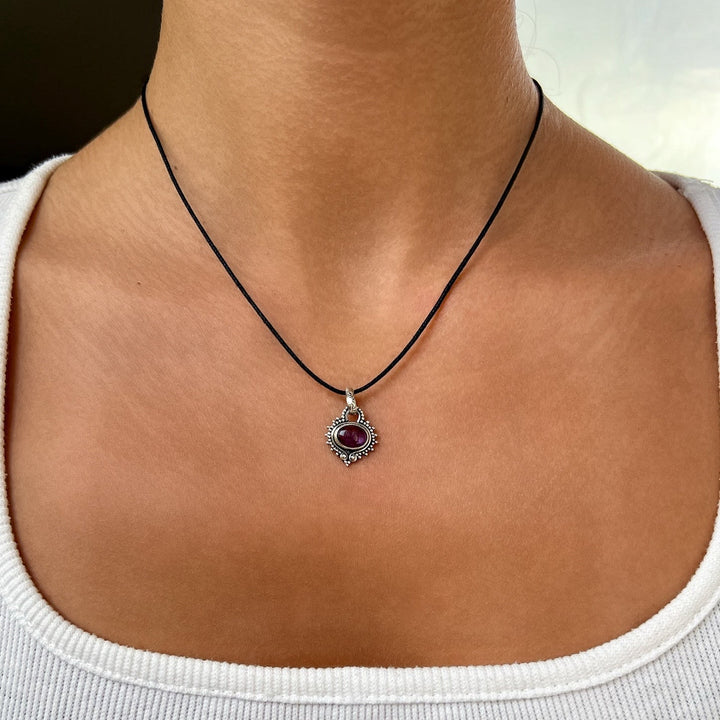 Amethyst Boho Anhänger aus 925 Silber - SoulGlow - 925er Silber, Amethyst, Anhänger mit Öse