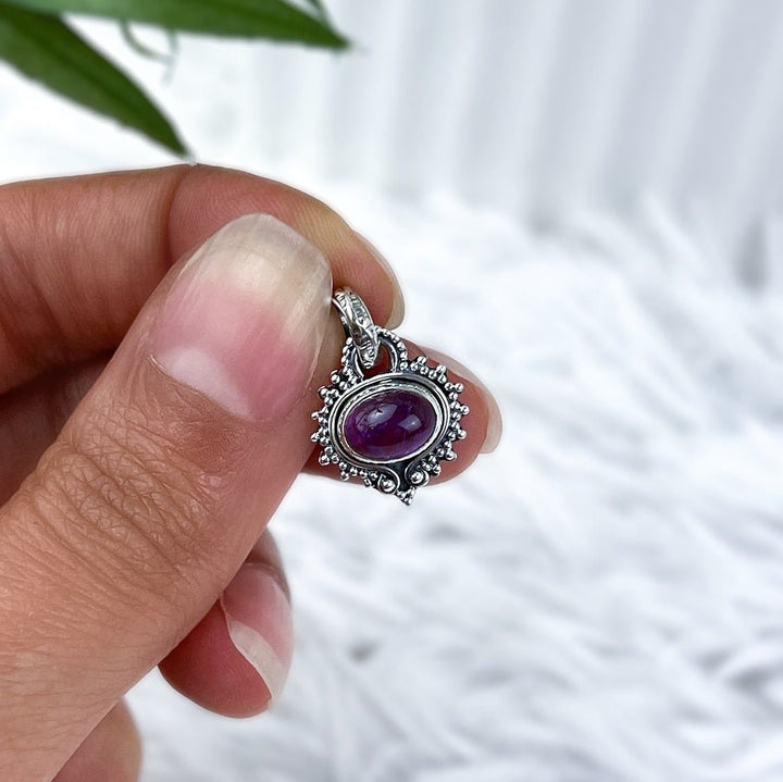 Amethyst Boho Anhänger aus 925 Silber - SoulGlow - 925er Silber, Amethyst, Anhänger mit Öse