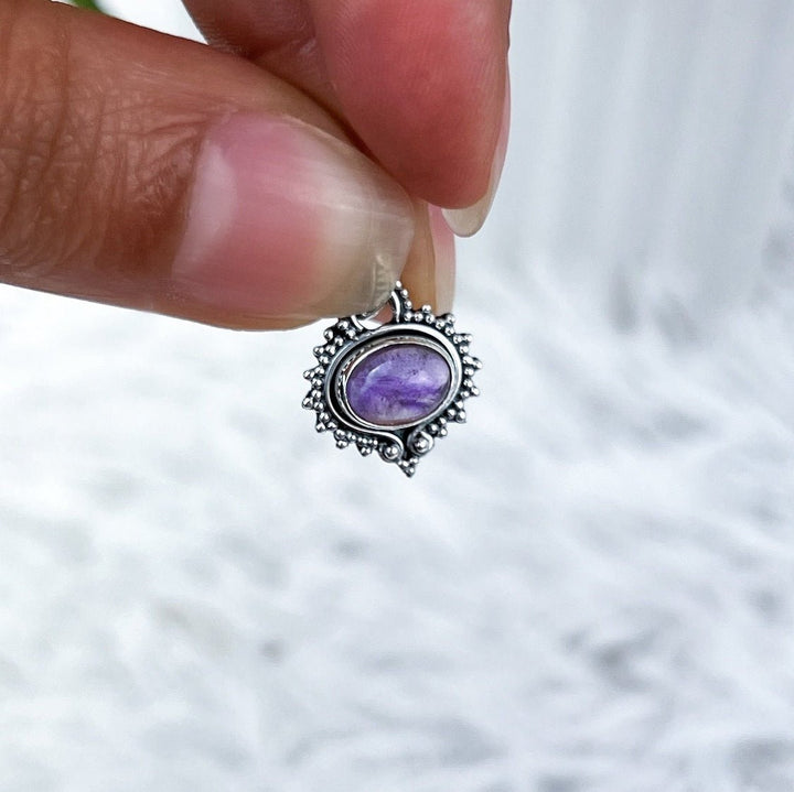 Amethyst Boho Anhänger aus 925 Silber - SoulGlow - 925er Silber, Amethyst, Anhänger mit Öse