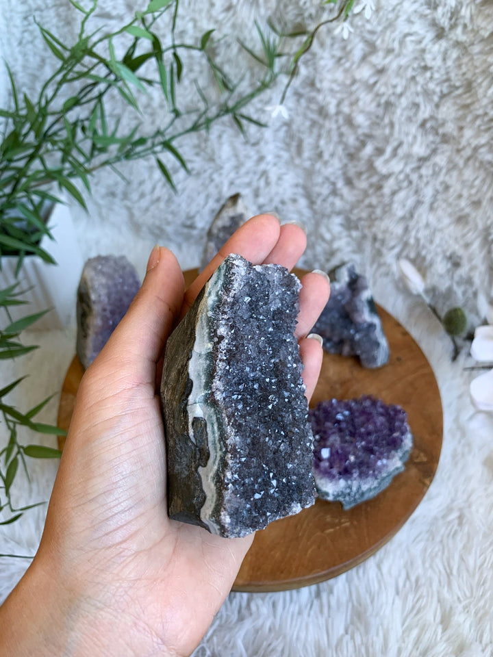 Amethyst Drusenstück S - XL - SoulGlow - Amethyst, Aufladung, balance