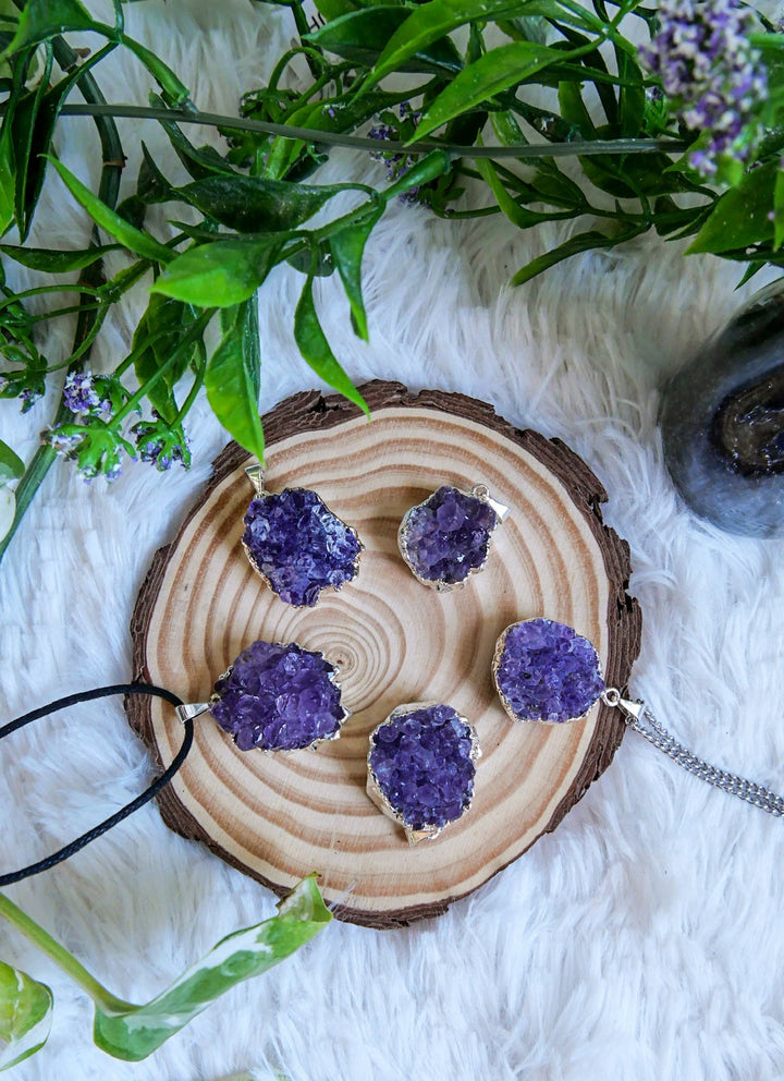 Amethyst Rohkristall Anhänger - SoulGlow - Amethyst, Anhänger mit Öse, balance