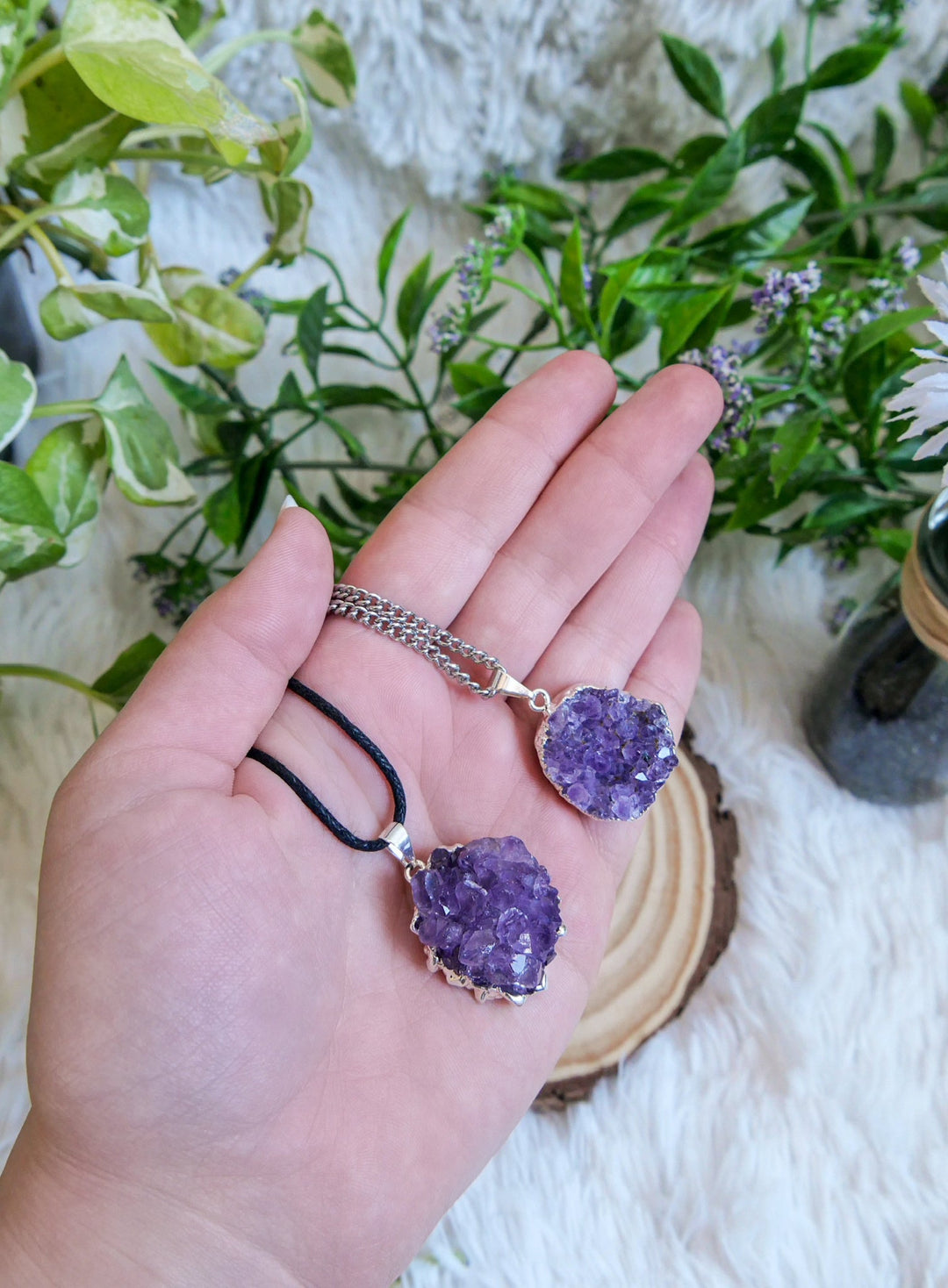 Amethyst Rohkristall Anhänger - SoulGlow - Amethyst, Anhänger mit Öse, balance