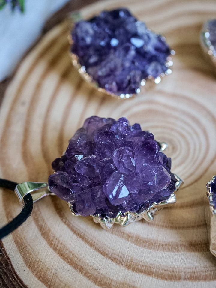 Amethyst Rohkristall Anhänger - SoulGlow - Amethyst, Anhänger mit Öse, balance