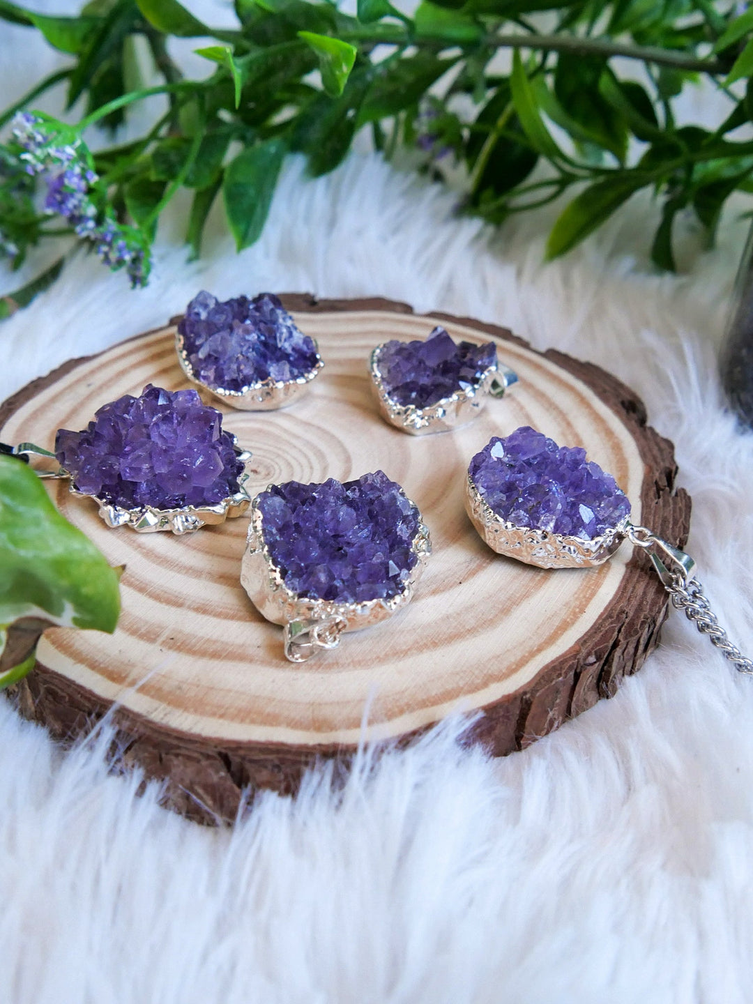 Amethyst Rohkristall Anhänger - SoulGlow - Amethyst, Anhänger mit Öse, balance