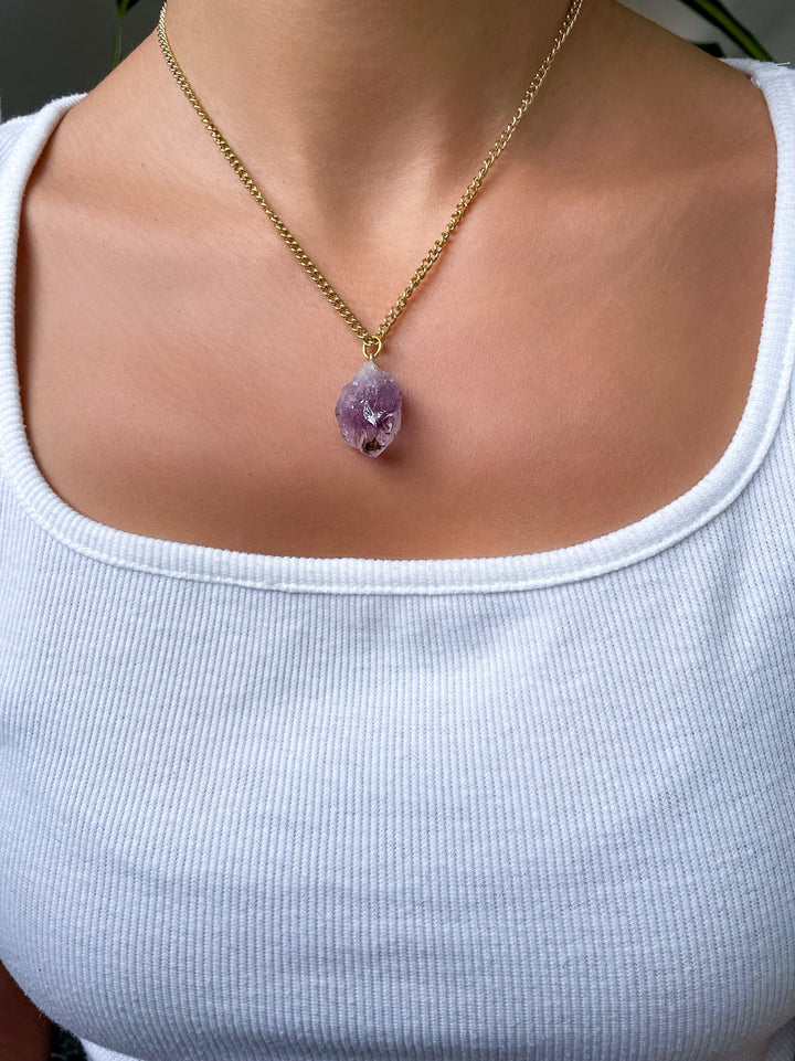 Amethyst Spitzen Anhänger - SoulGlow - Amethyst, Amethyst Spitze, Anhänger mit Öse