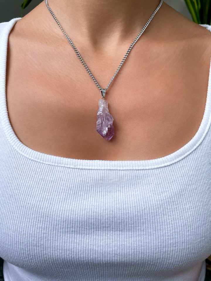 Amethyst Spitzen Anhänger - SoulGlow - Amethyst, Amethyst Spitze, Anhänger mit Öse