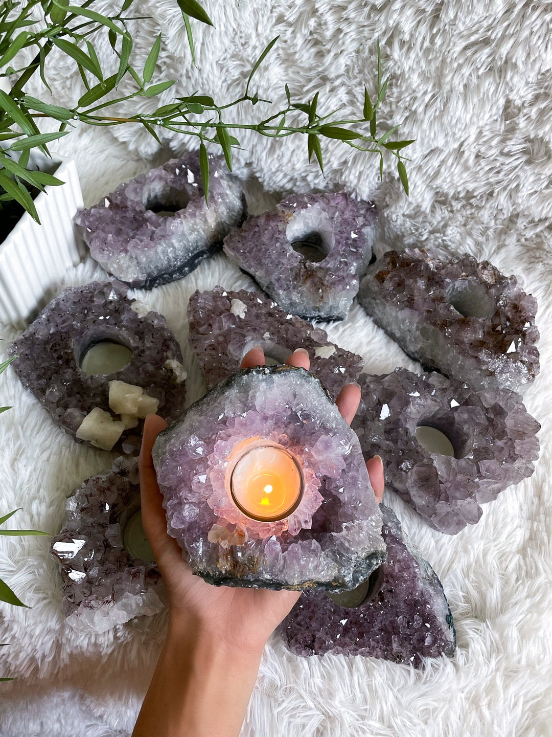 Amethyst Teelichthalter - SoulGlow - Amethyst, Amethyst Teelichthalter, Aura