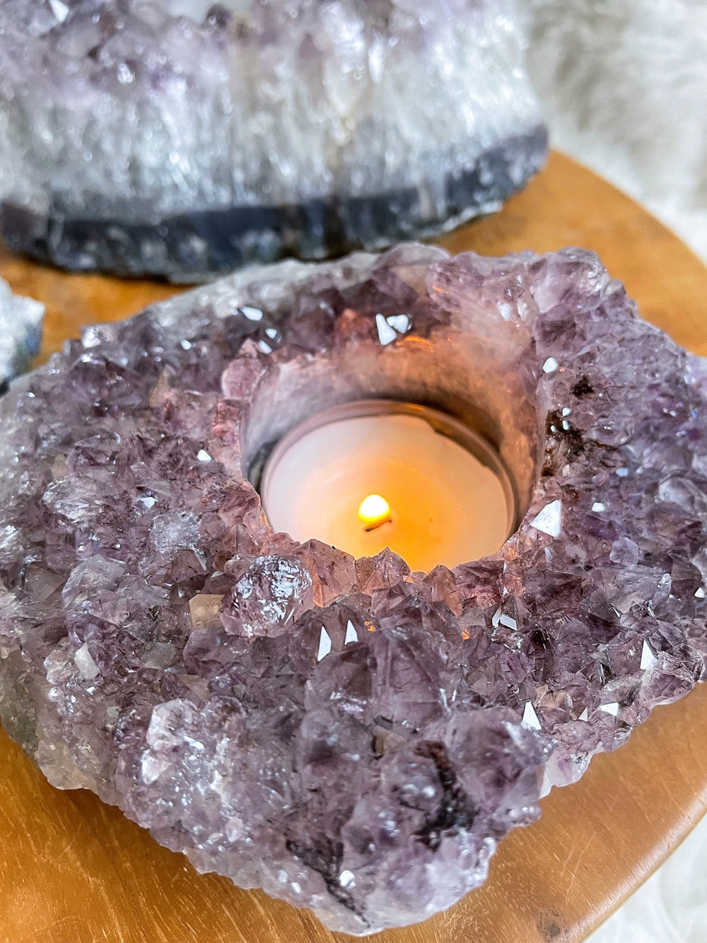Amethyst Teelichthalter - SoulGlow - Amethyst, Amethyst Teelichthalter, Aura