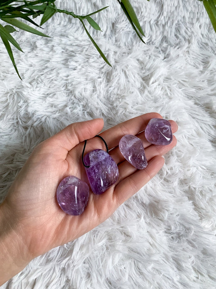 Amethyst Trommelstein Anhänger - SoulGlow - Amethyst, Anhänger, balance