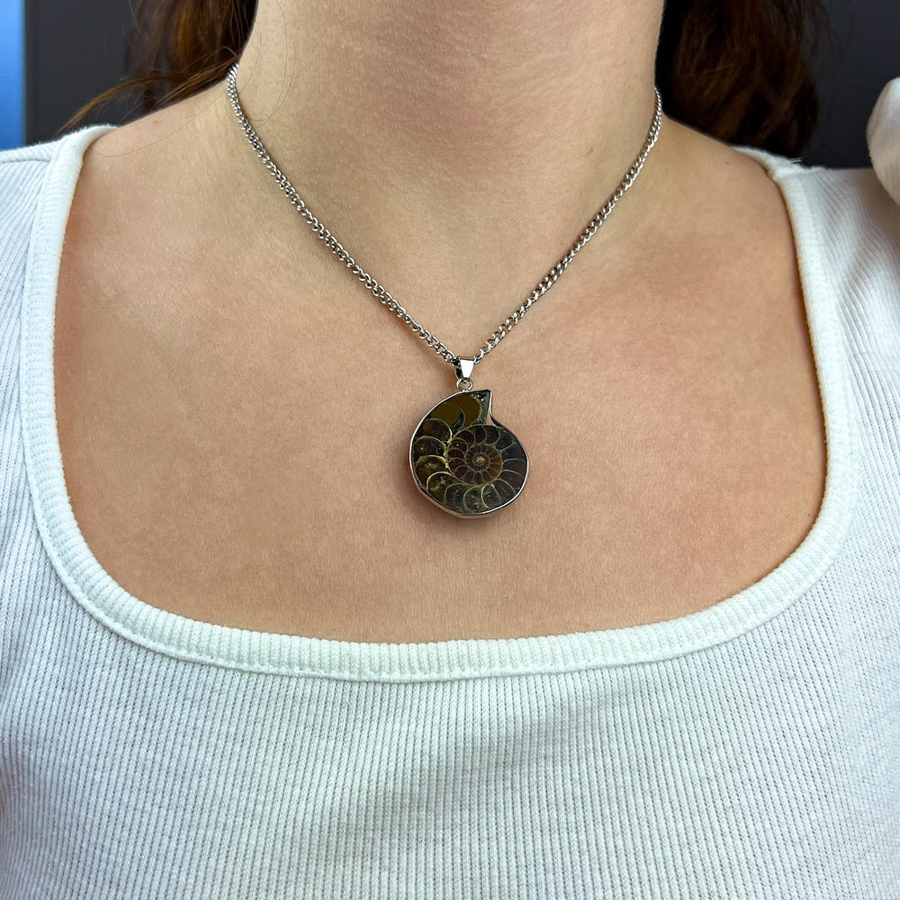 Ammonit Anhänger | Unikat - SoulGlow - Ammonit, Anhänger, braun