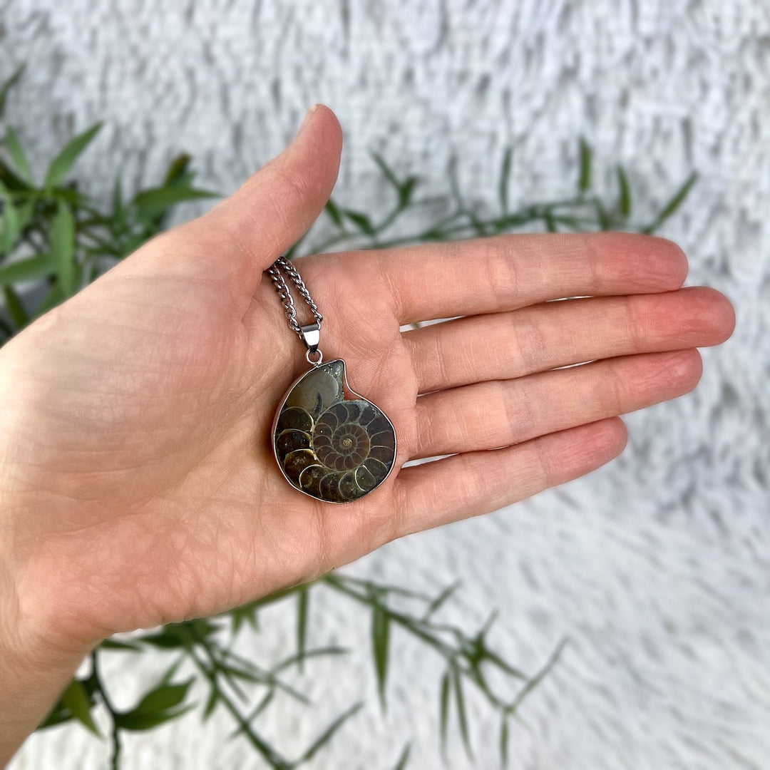 Ammonit Anhänger | Unikat - SoulGlow - Ammonit, Anhänger, braun