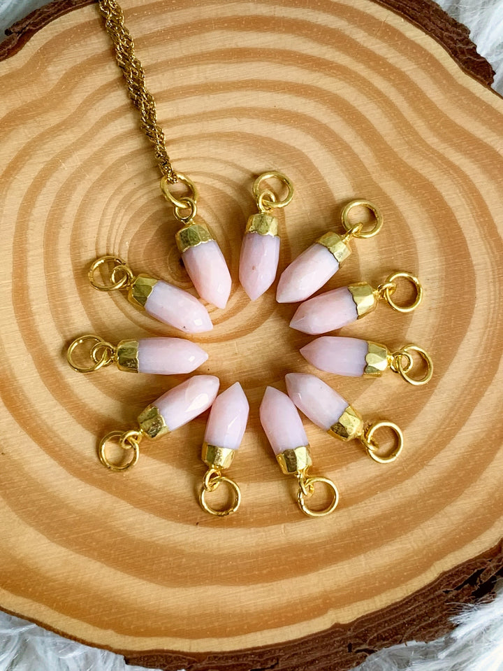 Andenopal Spitzen Anhänger - SoulGlow - Andenopal, Anhänger mit Öse, Gold