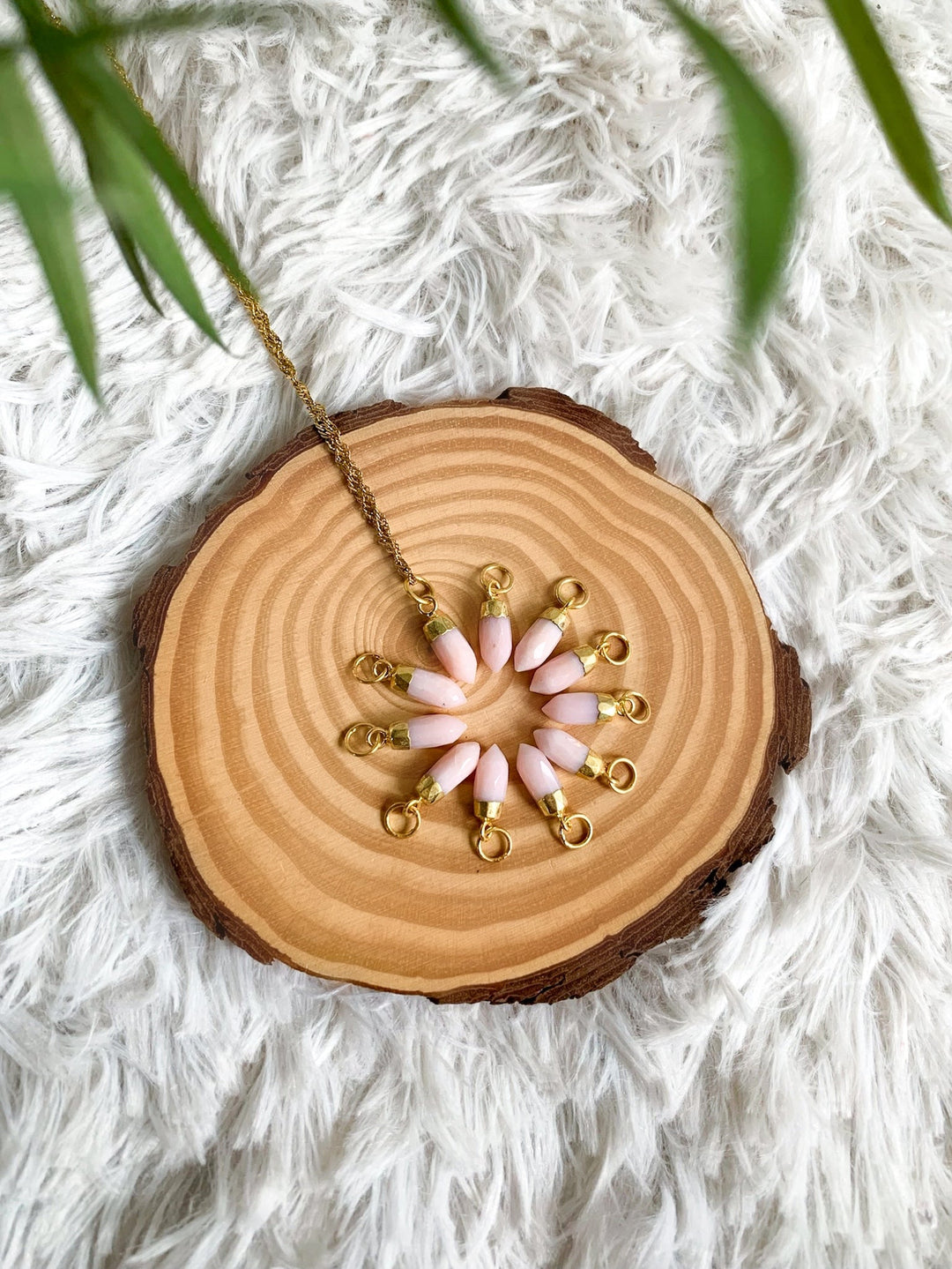 Andenopal Spitzen Anhänger - SoulGlow - Andenopal, Anhänger mit Öse, Gold
