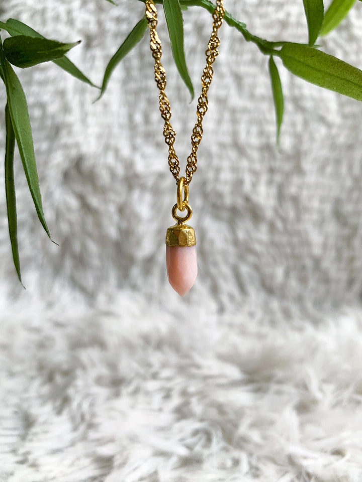 Andenopal Spitzen Anhänger - SoulGlow - Andenopal, Anhänger mit Öse, Gold