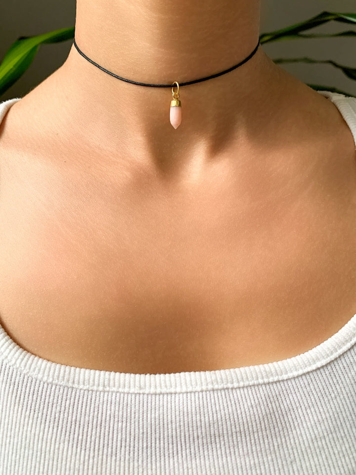 Andenopal Spitzen Anhänger - SoulGlow - Andenopal, Anhänger mit Öse, Gold