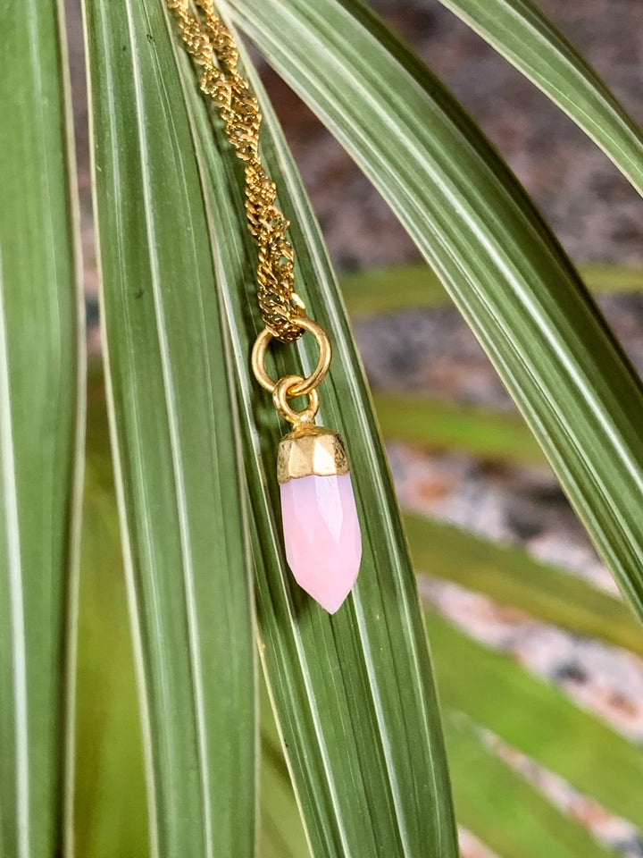 Andenopal Spitzen Anhänger - SoulGlow - Andenopal, Anhänger mit Öse, Gold