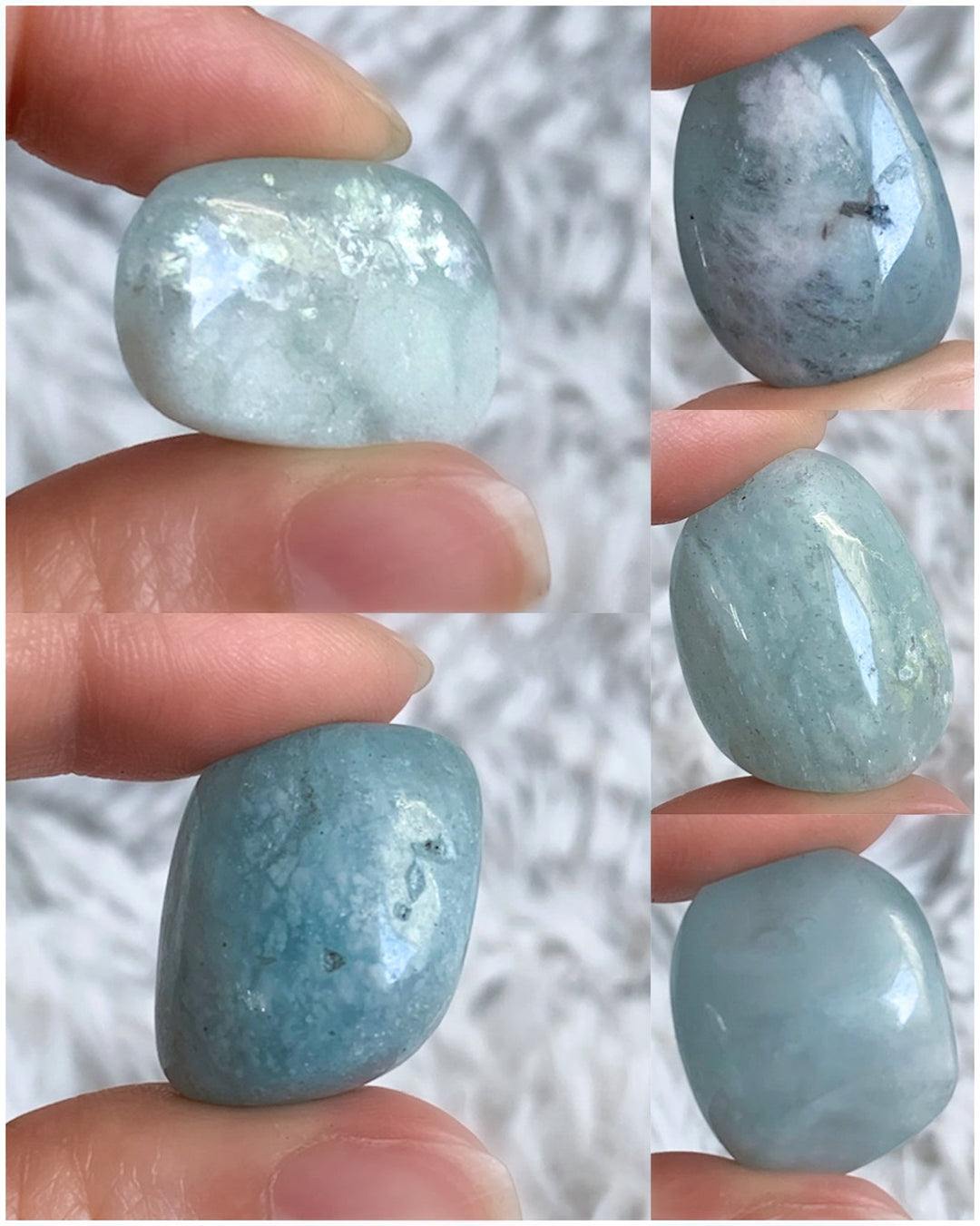 Aquamarin Trommelsteine - SoulGlow - _wf_cus, Aquamarin, balance