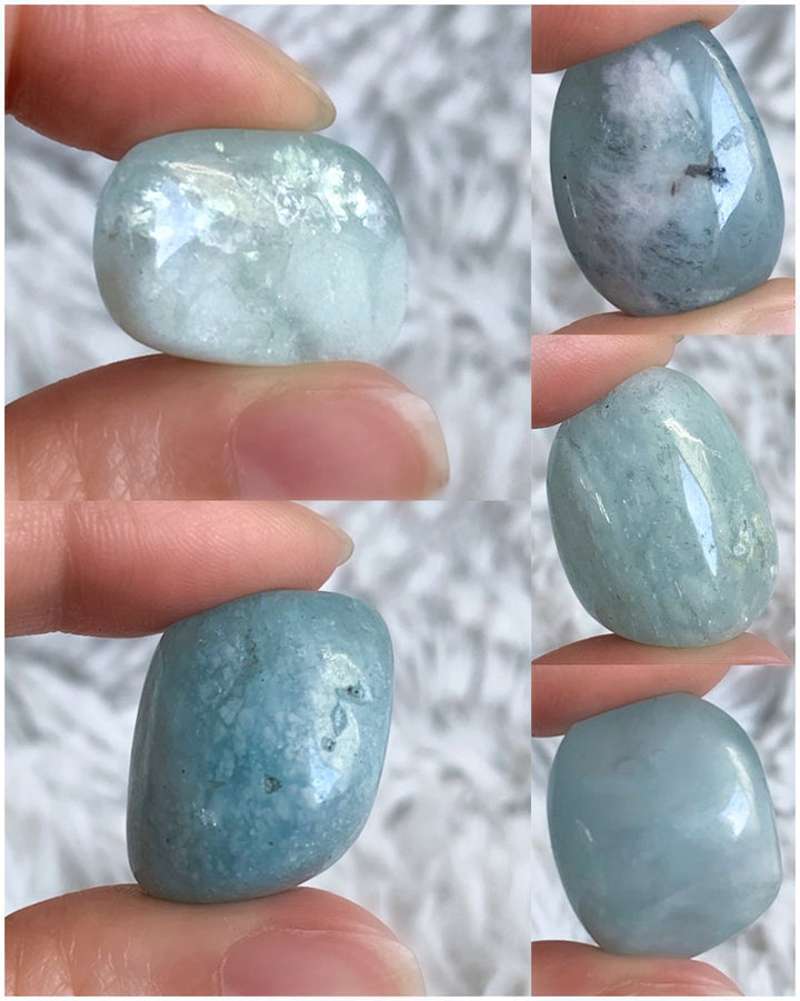 Aquamarin Trommelsteine - SoulGlow - _wf_cus, Aquamarin, balance