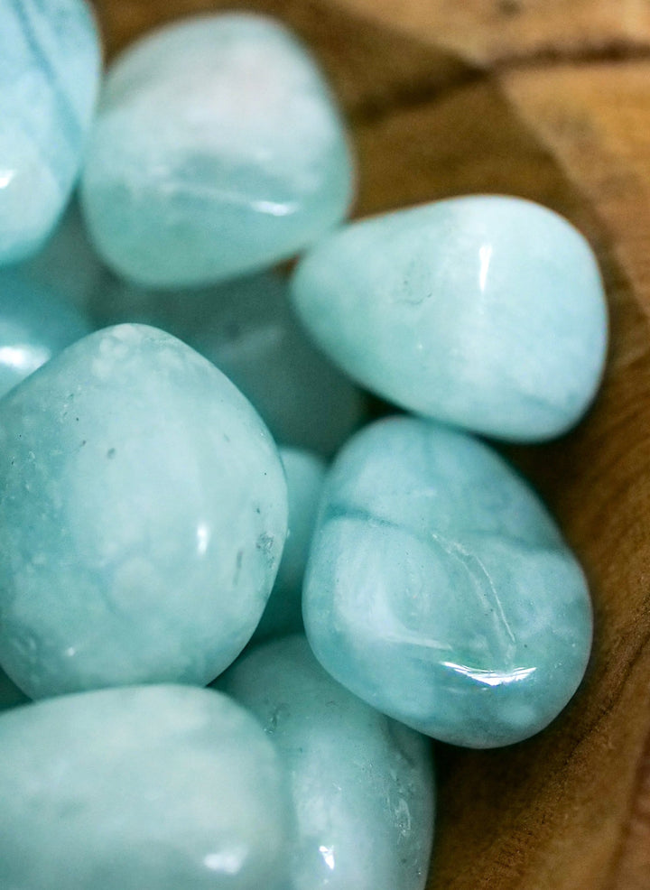 Aquamarin Trommelsteine - SoulGlow - _wf_cus, Aquamarin, balance