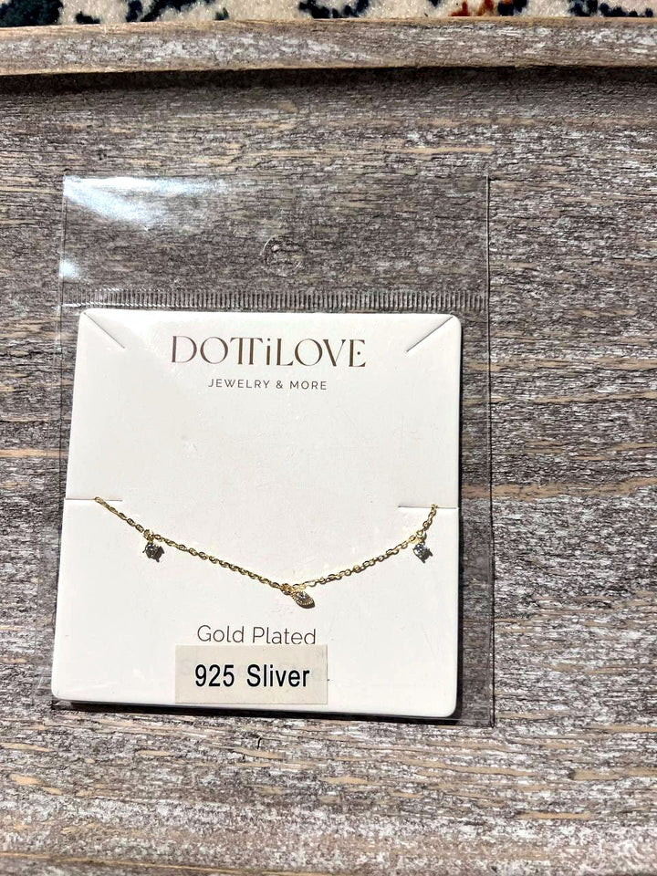 Zartes Armband mit Zirkonia, 925 Silber vergoldet