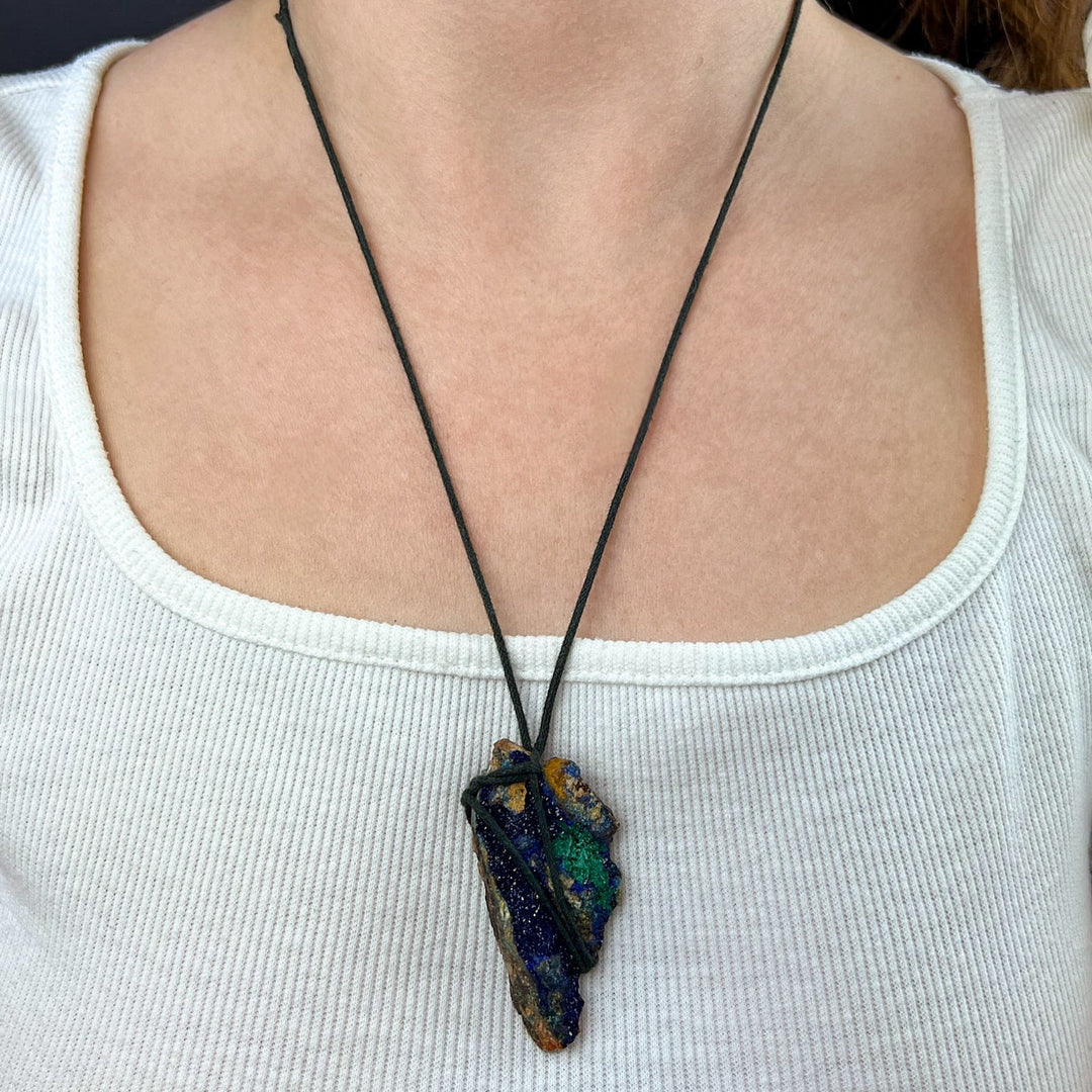 Azurit Malachit Anhänger | Unikat - SoulGlow - Anhänger, Azurit, Azurit Malachit