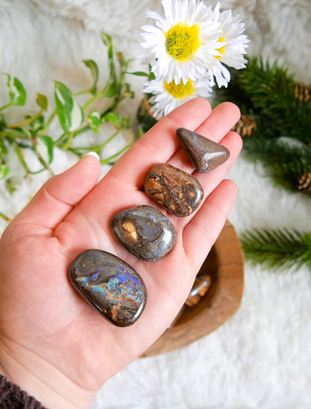 Boulder Opal Trommelsteine - SoulGlow - balance, Boulder Opal, braun