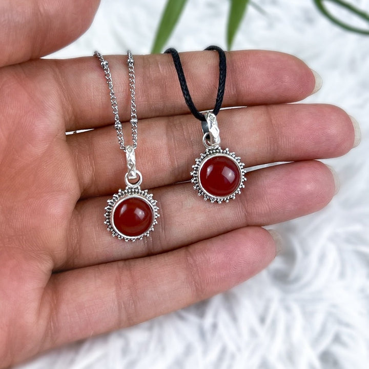 Carneol Sonnenanhänger aus 925 Silber - Boho - SoulGlow - 925er Silber, Anhänger mit Öse, Carneol