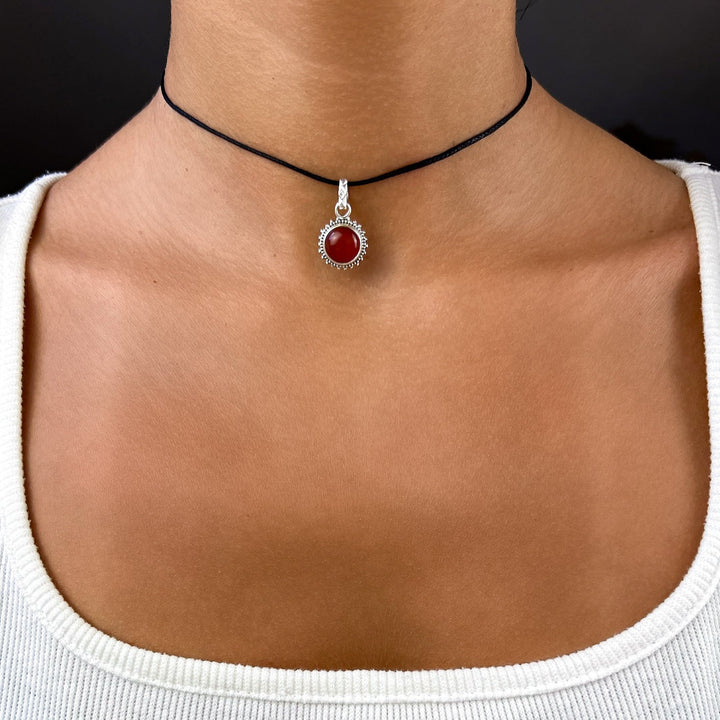 Carneol Sonnenanhänger aus 925 Silber - Boho - SoulGlow - 925er Silber, Anhänger mit Öse, Carneol