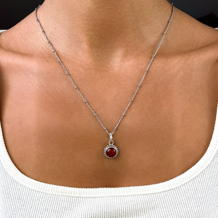 Carneol Sonnenanhänger aus 925 Silber - Boho - SoulGlow - 925er Silber, Anhänger mit Öse, Carneol