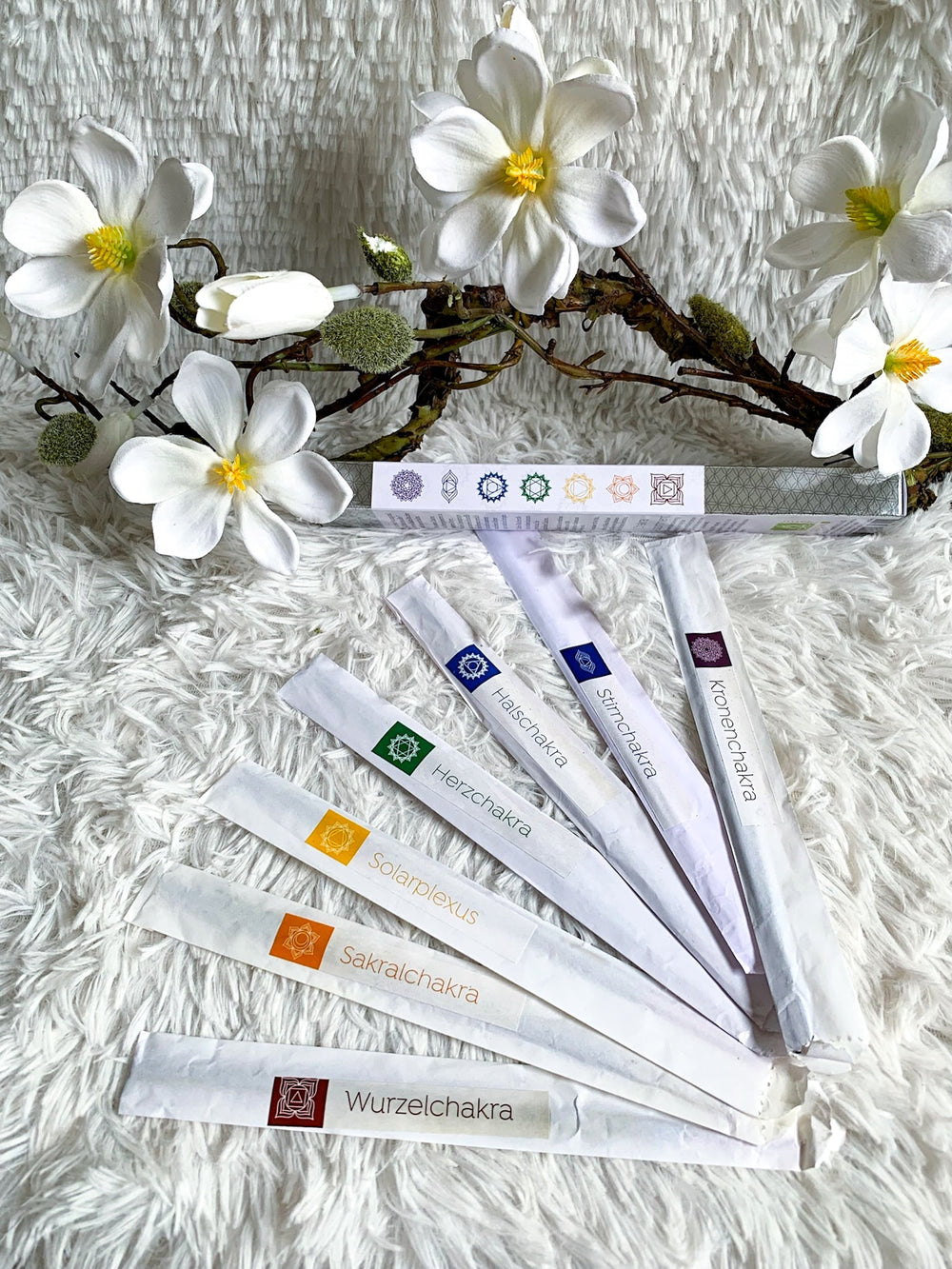 Chakra Räucherstäbchen + Halter - SoulGlow - Aura, Chakra, not - on - sale