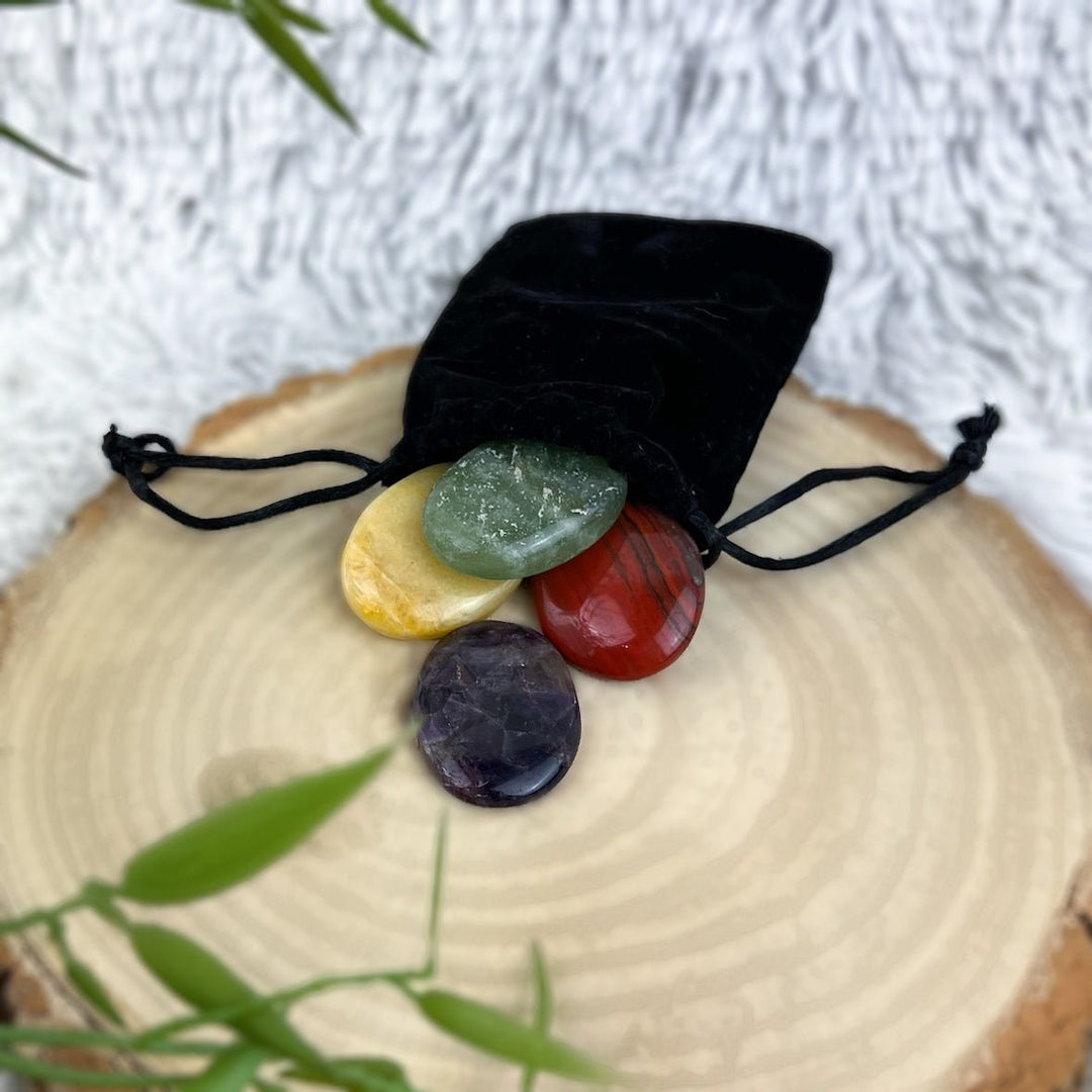 Chakra Stein Set im Samtbeutel - SoulGlow - Chakra, Chakra Stein, Geschenk