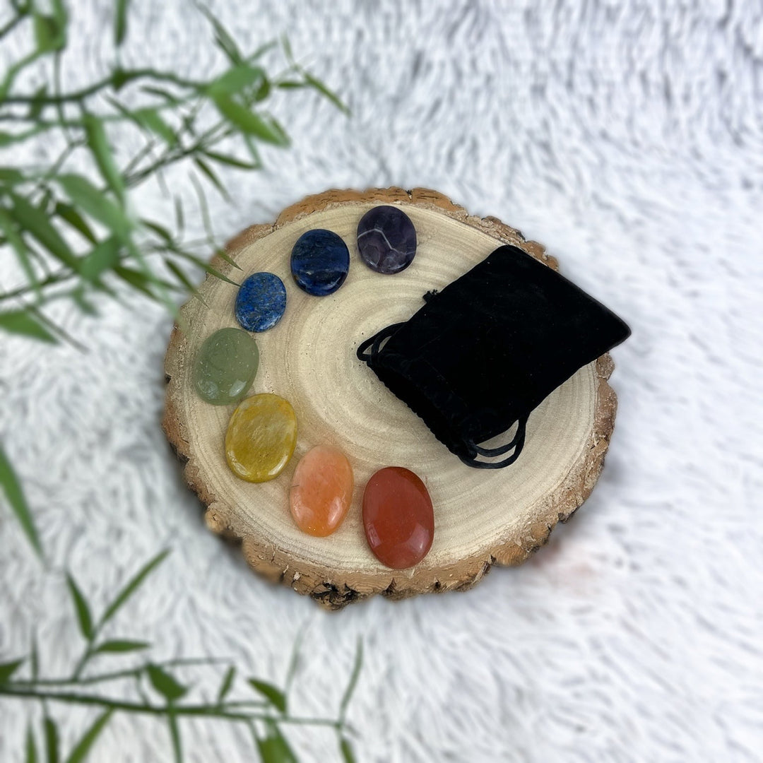 Chakra Stein Set im Samtbeutel - SoulGlow - Chakra, Chakra Stein, Geschenk