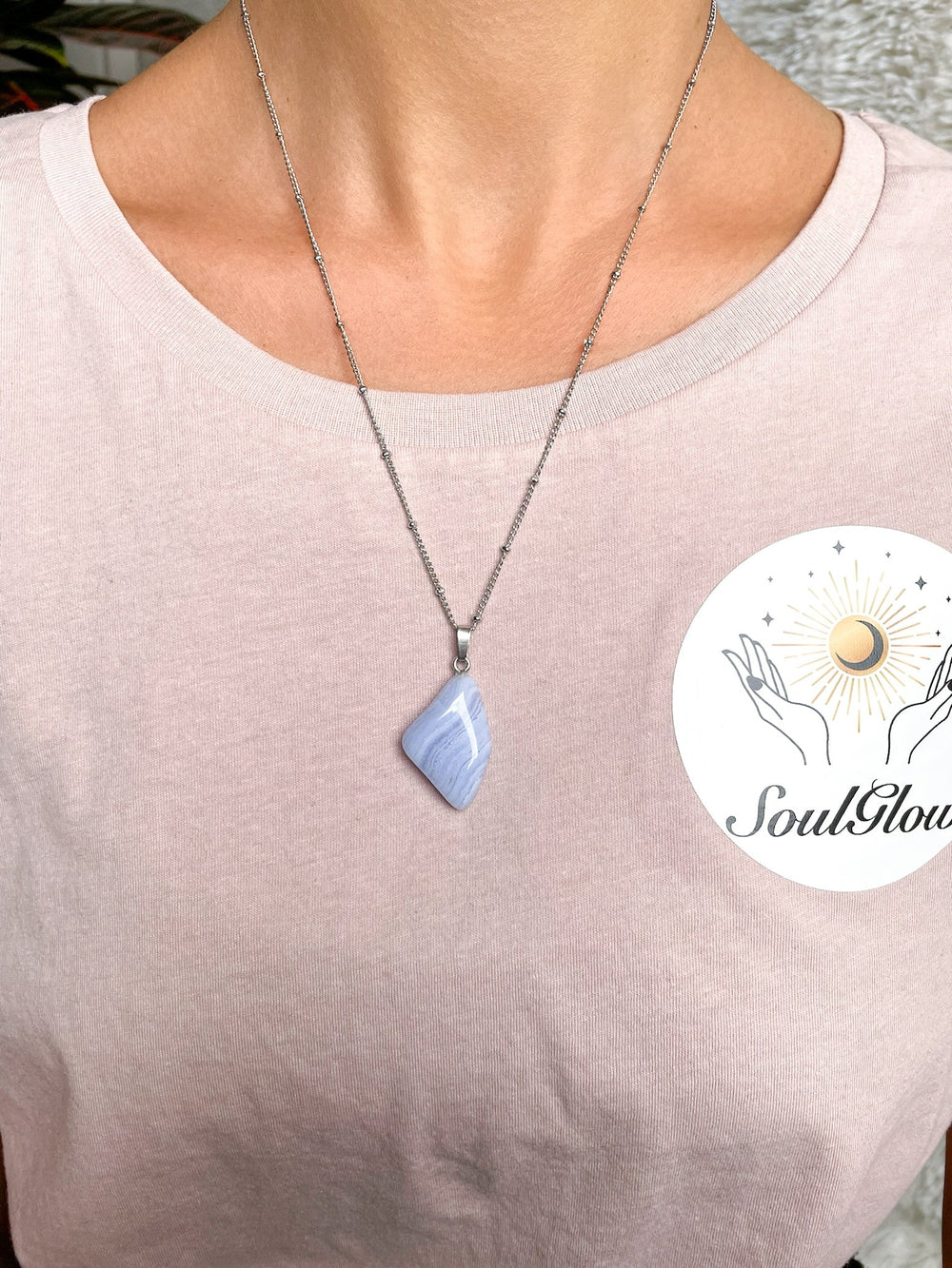 Chalcedon Anhänger - SoulGlow - anhänger, Anhänger mit Öse, balance